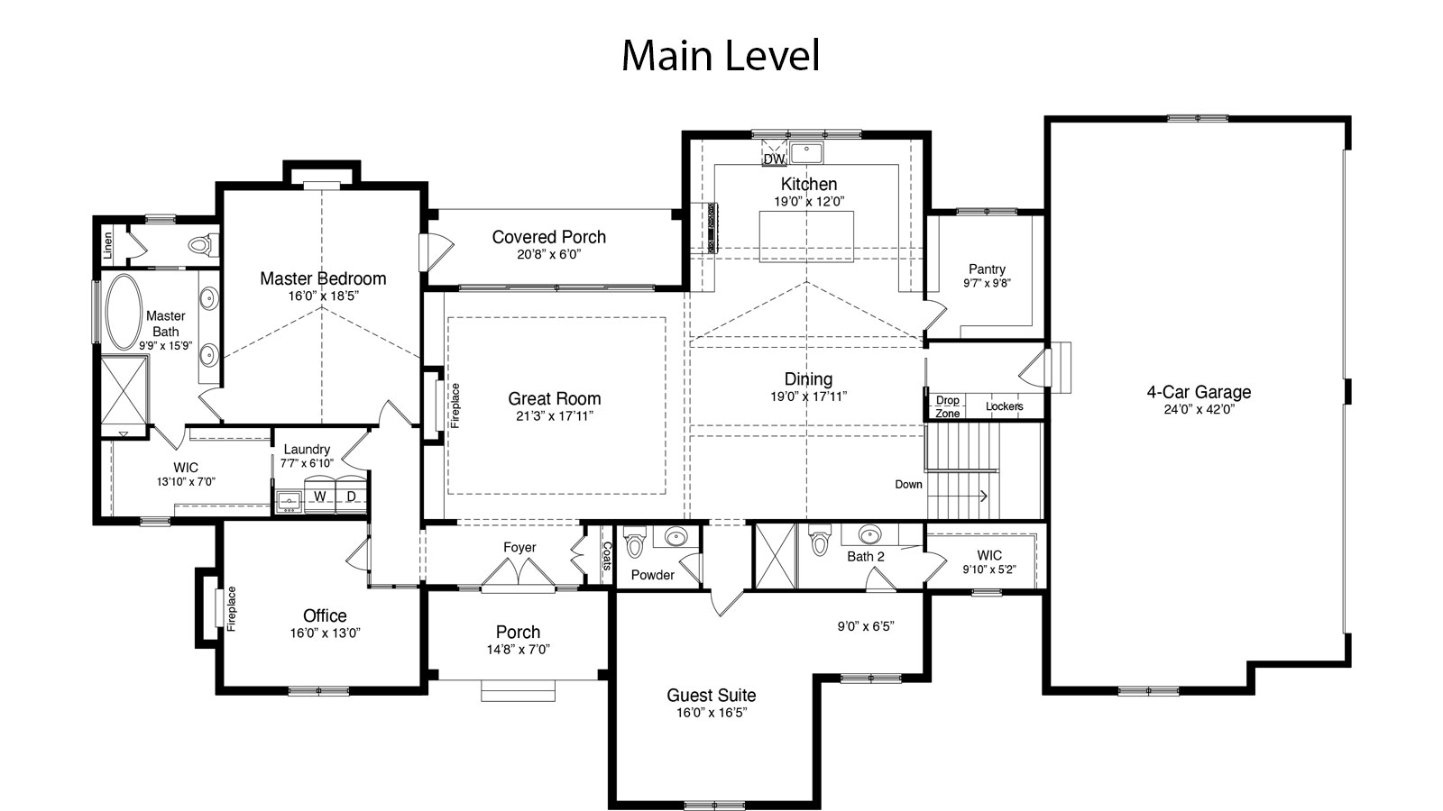 Aspen House main level layout